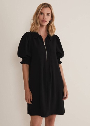 Phase Eight Candice Zip Dress Black Australia | OW6182940